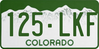 CO license plate 125LKF