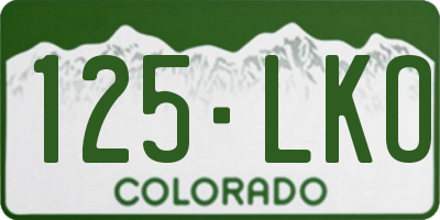 CO license plate 125LKO