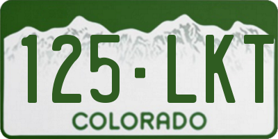 CO license plate 125LKT