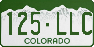 CO license plate 125LLC