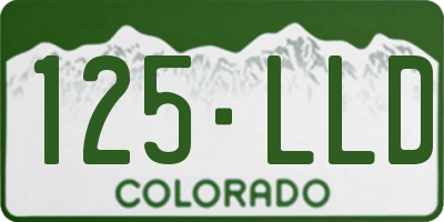CO license plate 125LLD