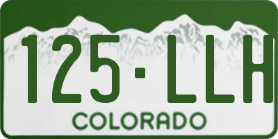 CO license plate 125LLH