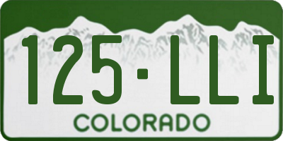 CO license plate 125LLI