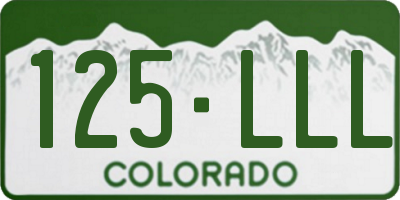 CO license plate 125LLL