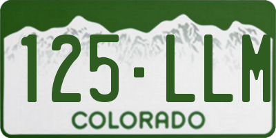 CO license plate 125LLM