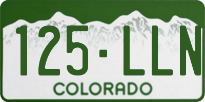 CO license plate 125LLN
