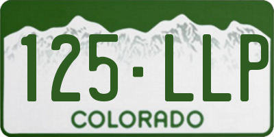CO license plate 125LLP
