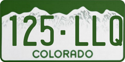 CO license plate 125LLQ