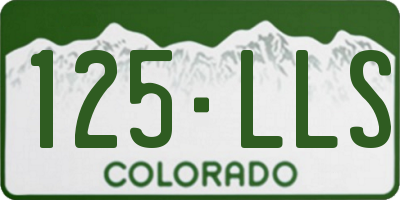CO license plate 125LLS