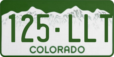 CO license plate 125LLT