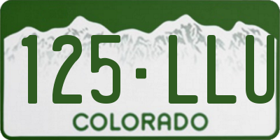CO license plate 125LLU
