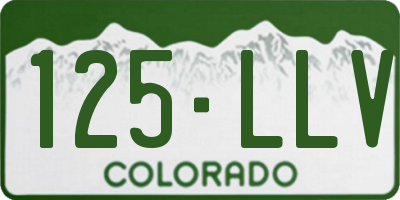 CO license plate 125LLV