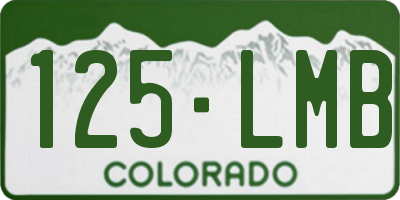 CO license plate 125LMB