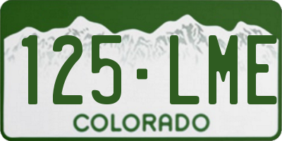 CO license plate 125LME