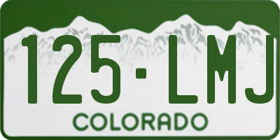 CO license plate 125LMJ