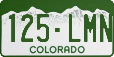 CO license plate 125LMN