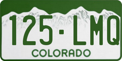 CO license plate 125LMQ