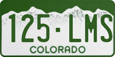 CO license plate 125LMS