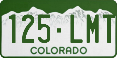 CO license plate 125LMT
