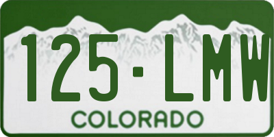 CO license plate 125LMW