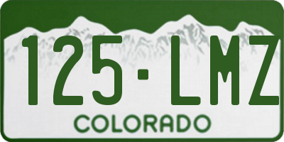 CO license plate 125LMZ