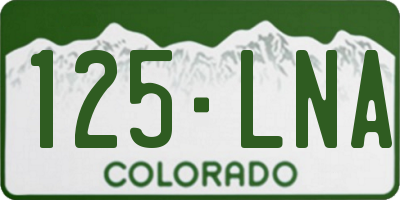 CO license plate 125LNA