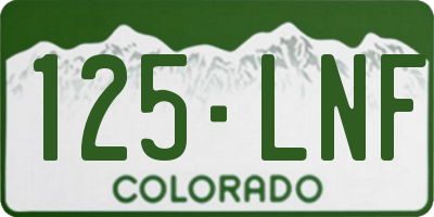 CO license plate 125LNF