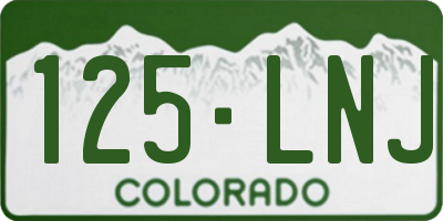 CO license plate 125LNJ