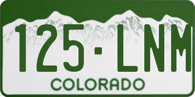 CO license plate 125LNM