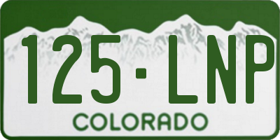 CO license plate 125LNP