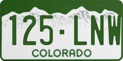 CO license plate 125LNW