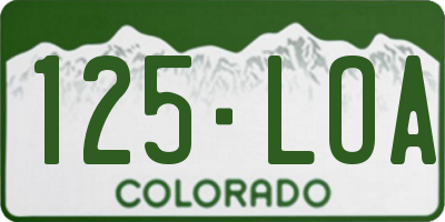 CO license plate 125LOA