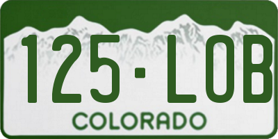 CO license plate 125LOB
