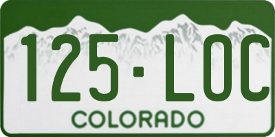 CO license plate 125LOC