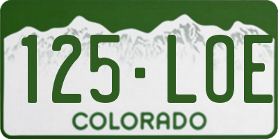 CO license plate 125LOE
