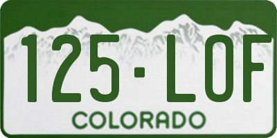 CO license plate 125LOF
