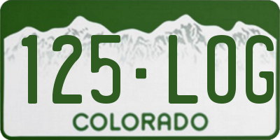 CO license plate 125LOG