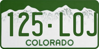CO license plate 125LOJ