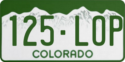 CO license plate 125LOP