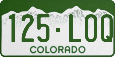 CO license plate 125LOQ