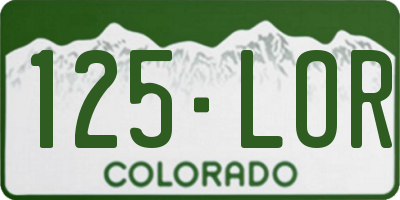 CO license plate 125LOR