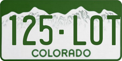 CO license plate 125LOT