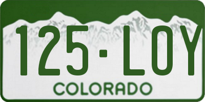 CO license plate 125LOY