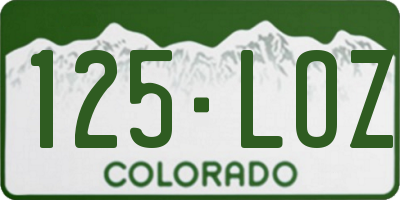 CO license plate 125LOZ