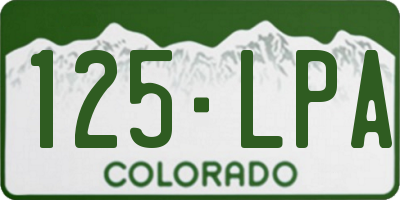 CO license plate 125LPA
