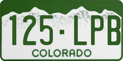 CO license plate 125LPB