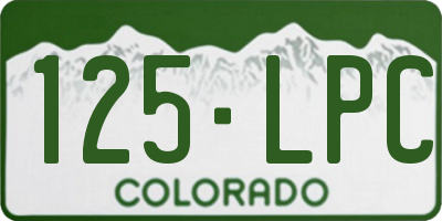 CO license plate 125LPC