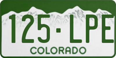 CO license plate 125LPE