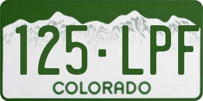 CO license plate 125LPF