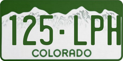 CO license plate 125LPH